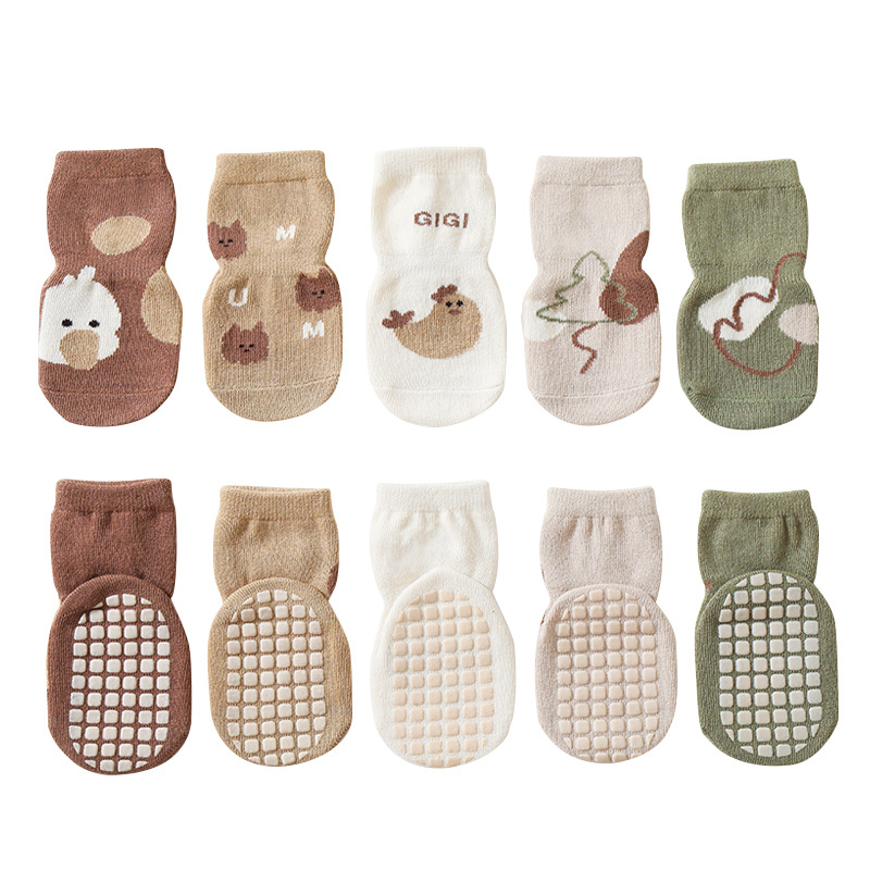 5 Pairs Kids Non-Slip Socks Cu - Unisex Baby Socks Non Slip review and price
