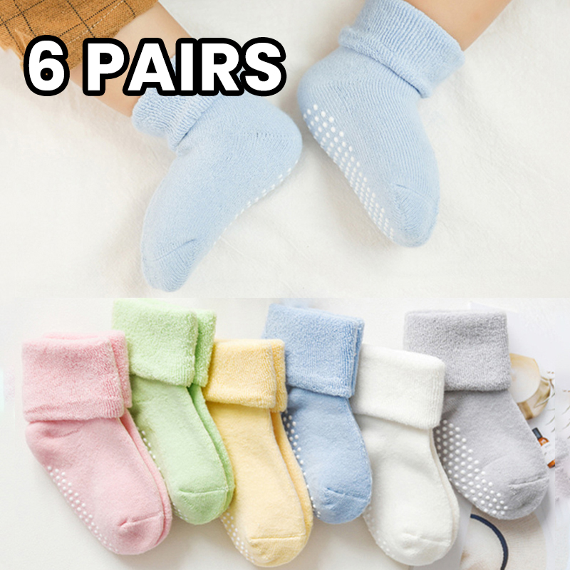 6 Pairs Thickened Fleece Child - Unisex Baby Socks Non Slip review and price