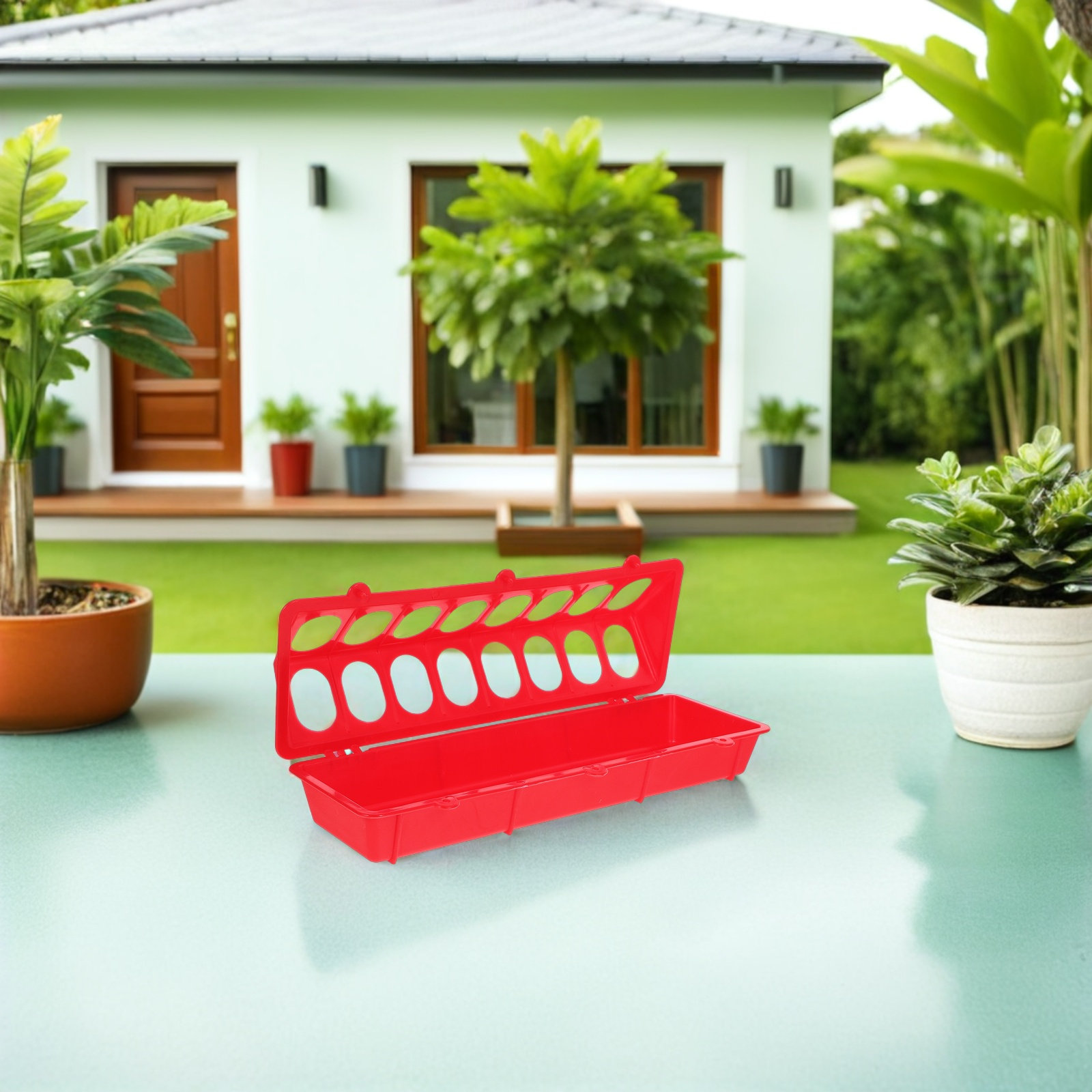 4Pcs Poultry Feeder Plastic Fl - Feeding review and price