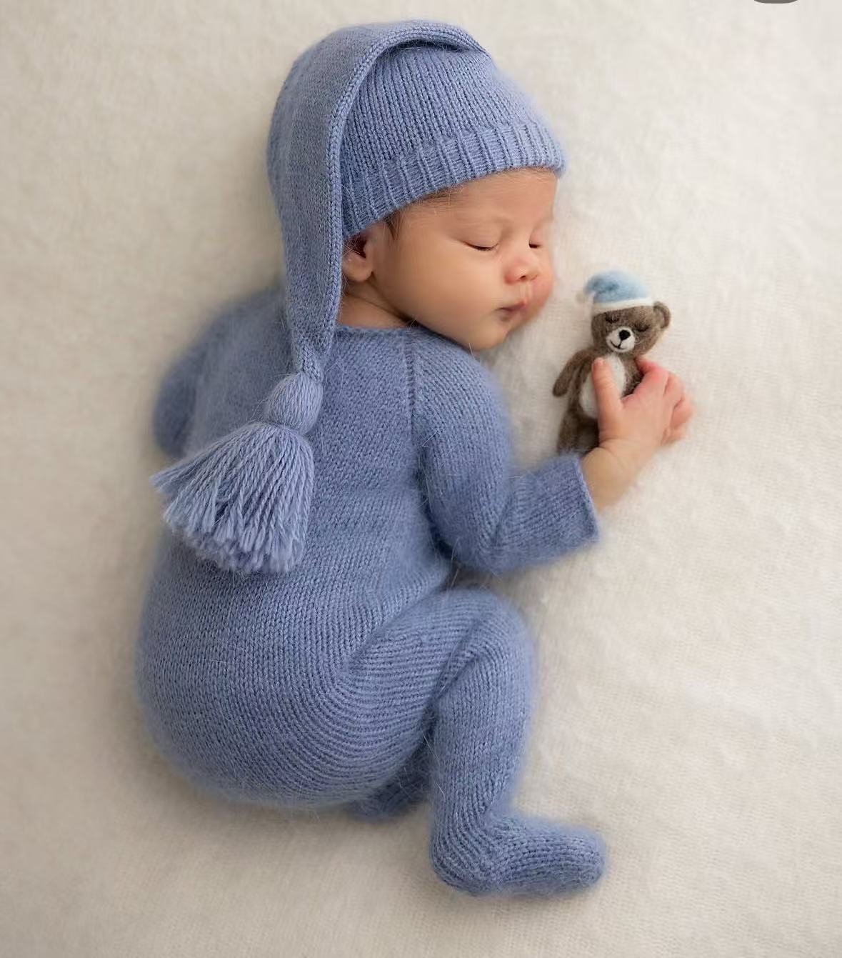 Newborn Baby Knitted Romper an - Infant Photography Props Outfit review and price